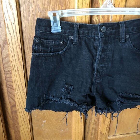 WE THE FREE Button Fly 100% Cotton Distressed Cut Off Jean Shorts - 27 - Picture 3 of 10